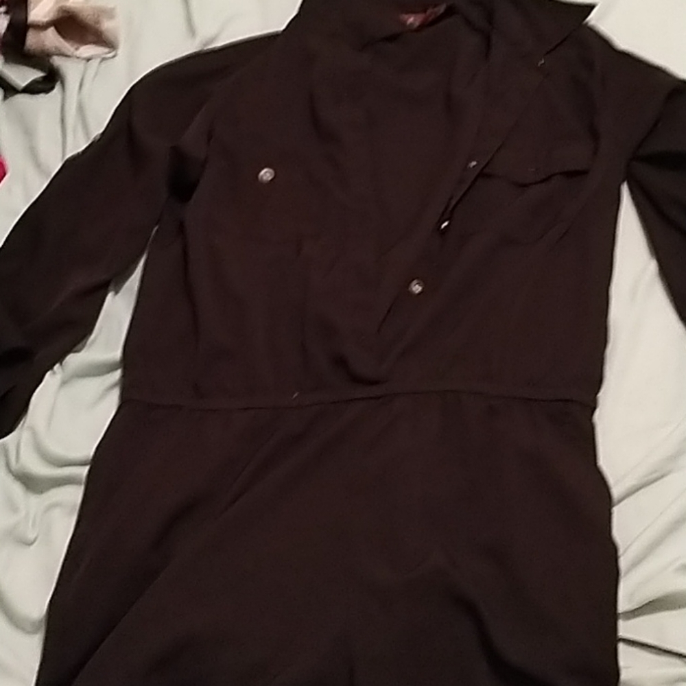 Long sleeved button up one jumpsuit